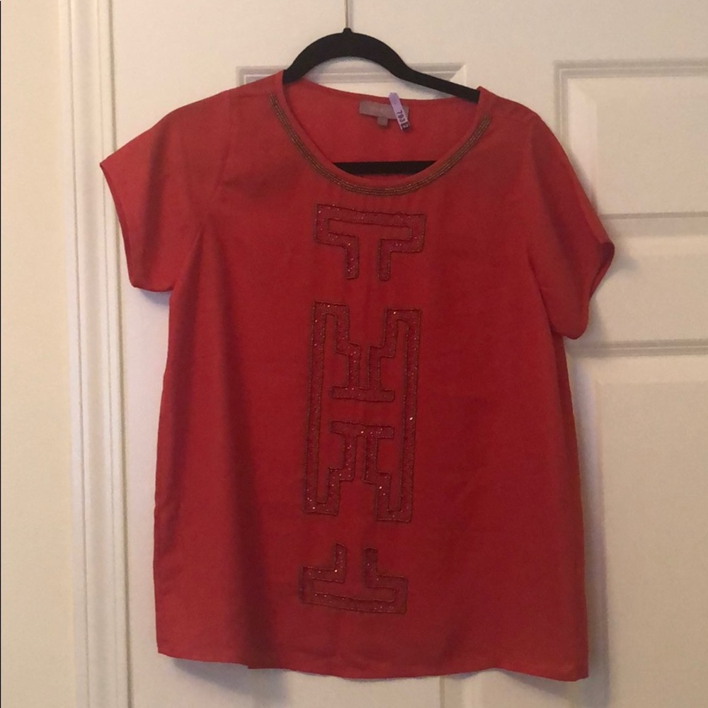 Size M blouse with beading detail, worn once